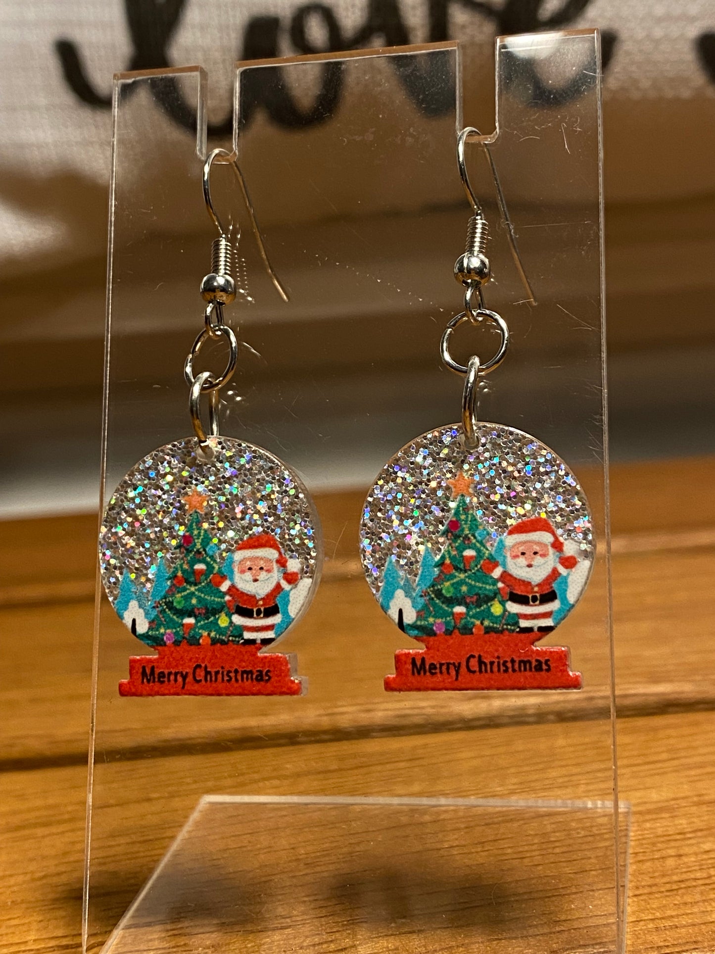 Santa Snow Globe Earrings