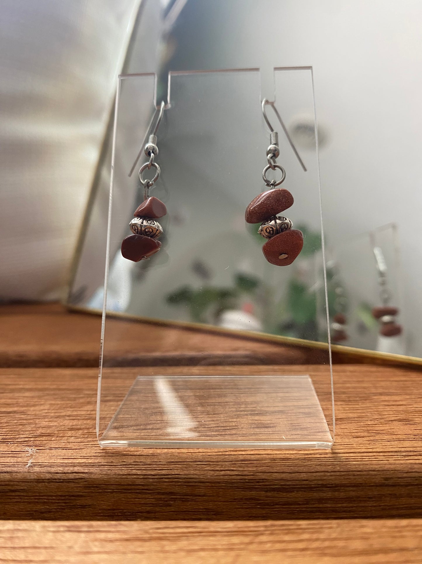 Sparkling Brown Stone Earrings